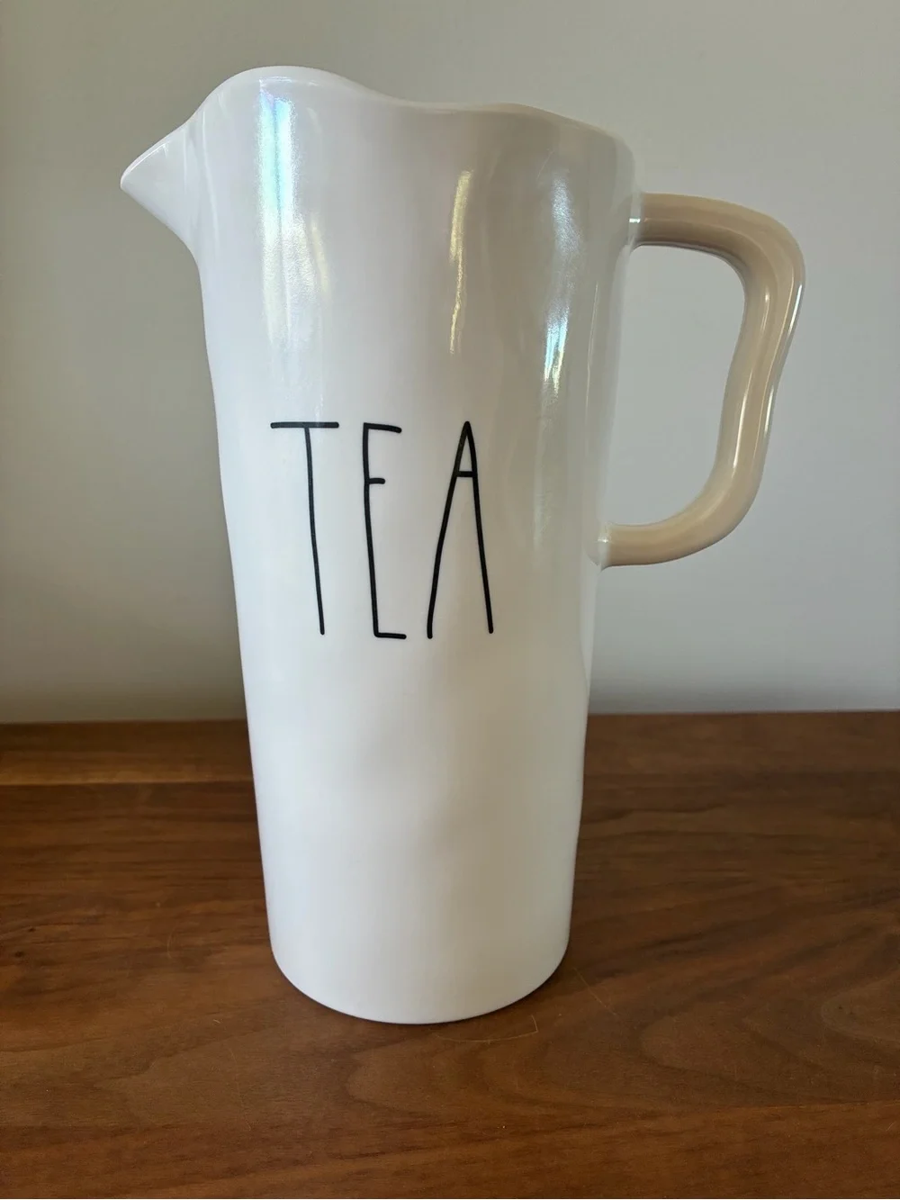 Rae Dunn TEA Melamine Pitcher White Farmhouse Cottage
